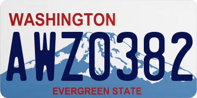 WA license plate AWZ0382