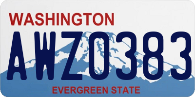 WA license plate AWZ0383