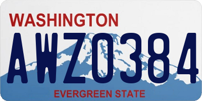 WA license plate AWZ0384