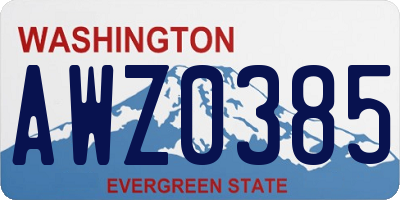 WA license plate AWZ0385