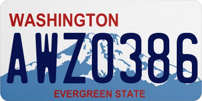 WA license plate AWZ0386