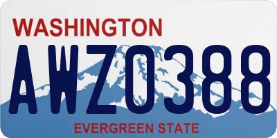 WA license plate AWZ0388
