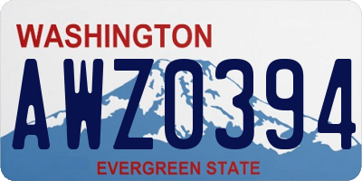 WA license plate AWZ0394