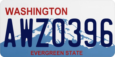 WA license plate AWZ0396