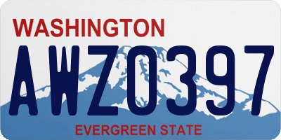 WA license plate AWZ0397