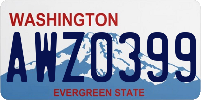 WA license plate AWZ0399