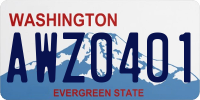 WA license plate AWZ0401