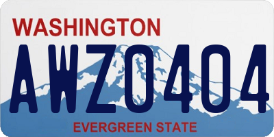 WA license plate AWZ0404