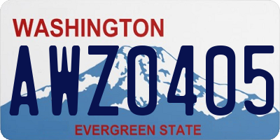 WA license plate AWZ0405