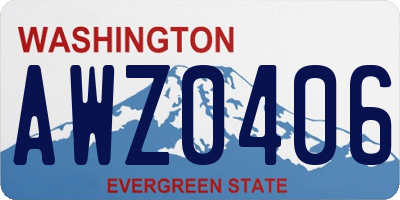 WA license plate AWZ0406
