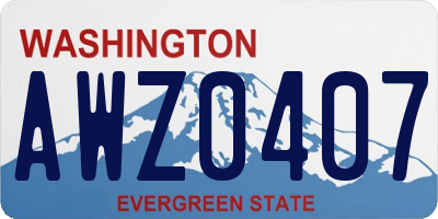 WA license plate AWZ0407