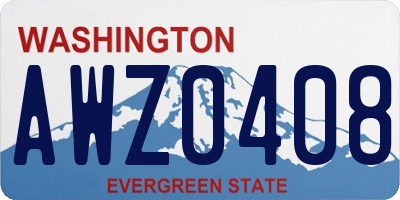 WA license plate AWZ0408