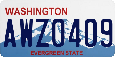 WA license plate AWZ0409