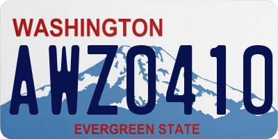 WA license plate AWZ0410