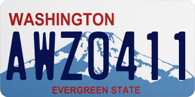 WA license plate AWZ0411