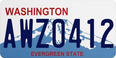 WA license plate AWZ0412