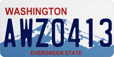 WA license plate AWZ0413