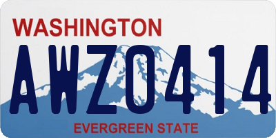 WA license plate AWZ0414