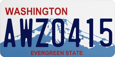 WA license plate AWZ0415