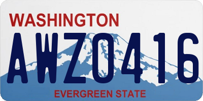 WA license plate AWZ0416