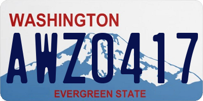 WA license plate AWZ0417