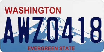 WA license plate AWZ0418