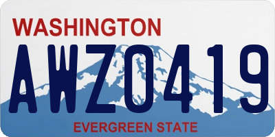 WA license plate AWZ0419