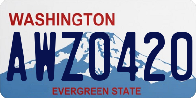 WA license plate AWZ0420