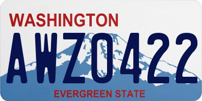 WA license plate AWZ0422