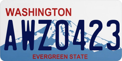 WA license plate AWZ0423