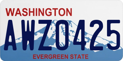 WA license plate AWZ0425