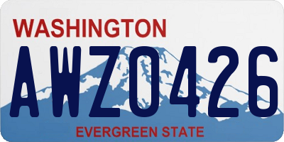 WA license plate AWZ0426