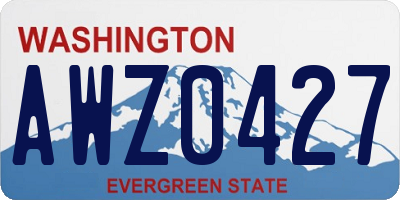 WA license plate AWZ0427