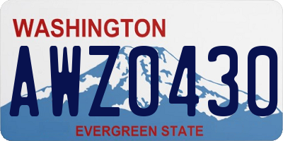 WA license plate AWZ0430