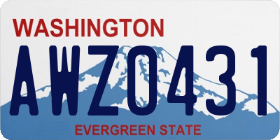 WA license plate AWZ0431
