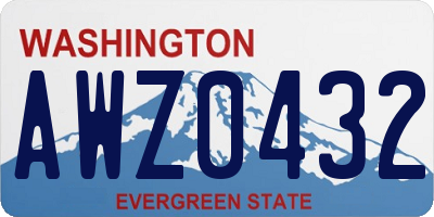 WA license plate AWZ0432