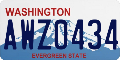 WA license plate AWZ0434