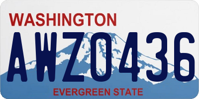 WA license plate AWZ0436