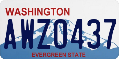 WA license plate AWZ0437