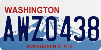 WA license plate AWZ0438