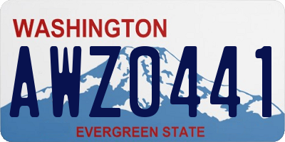 WA license plate AWZ0441
