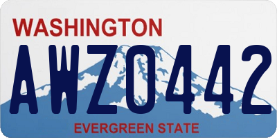 WA license plate AWZ0442