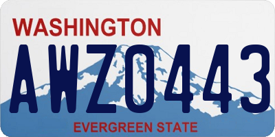 WA license plate AWZ0443