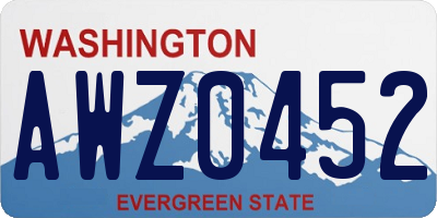 WA license plate AWZ0452