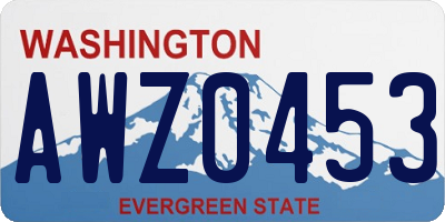 WA license plate AWZ0453