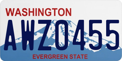 WA license plate AWZ0455