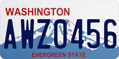 WA license plate AWZ0456