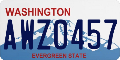 WA license plate AWZ0457