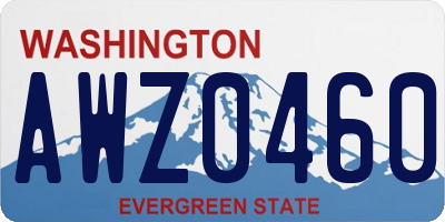 WA license plate AWZ0460