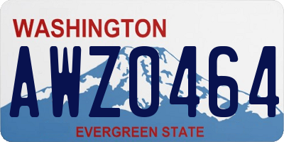WA license plate AWZ0464